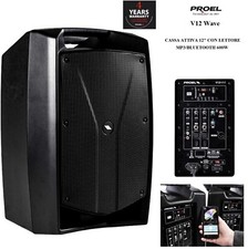 PROEL V12 WAVE Cassa Amplificatore Trolley Attivo 12" da 600w con usb +bluetooth
