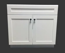 New White Shaker Bathroom Vanity Base Cabinet 36"w x 21"d x 34.5"h WS-V3621