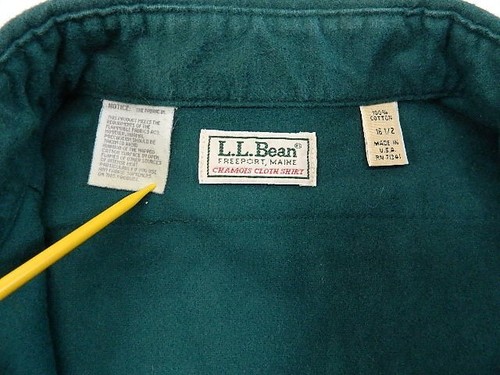 Vintage L.L. Bean Chamois Hemd Herren 16 1/2 Grün Schwer Knopfleiste Hergestellt in den USA - Bild 9 von 10
