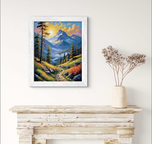 Bob Ross style Sunset Landscape Canvas Art Print | Modern Wall Art Decor - Picture 2 of 5