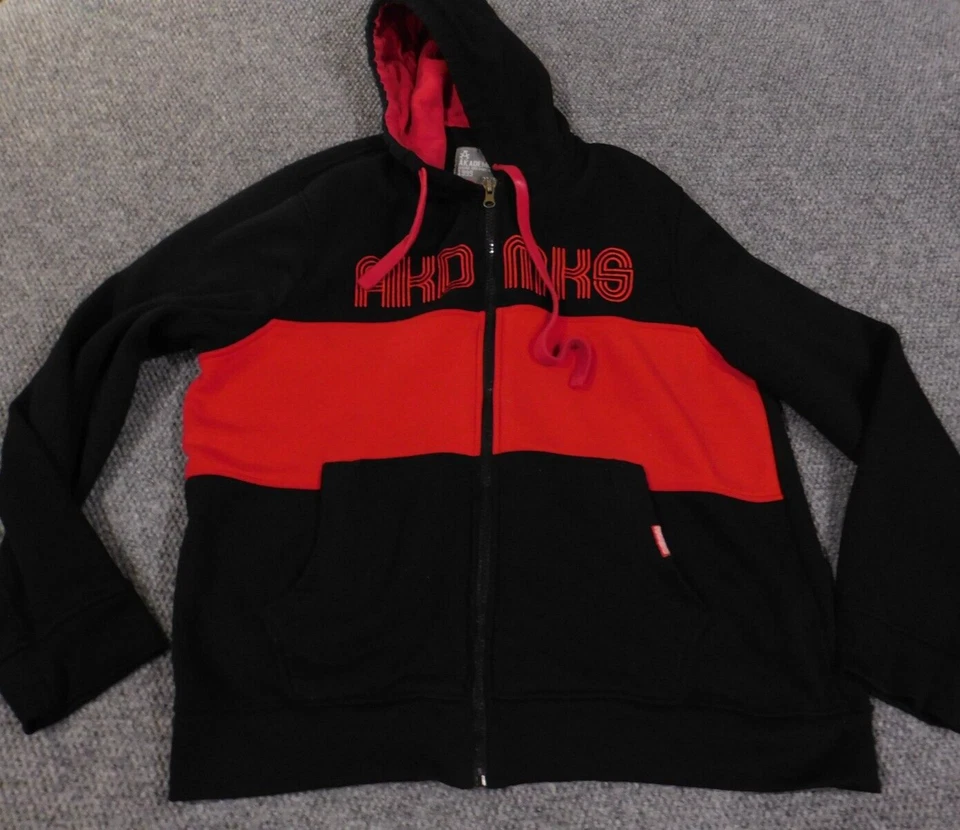 akademiks толстовка с капюшоном 3XL черный Y2K красный хип-хоп мужской полный молнии винтажный гранж - Изображение 2 из 4