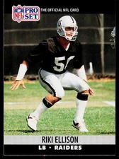 Riki Ellison, 1990 Pro Set, #543, Los Angeles Raiders,