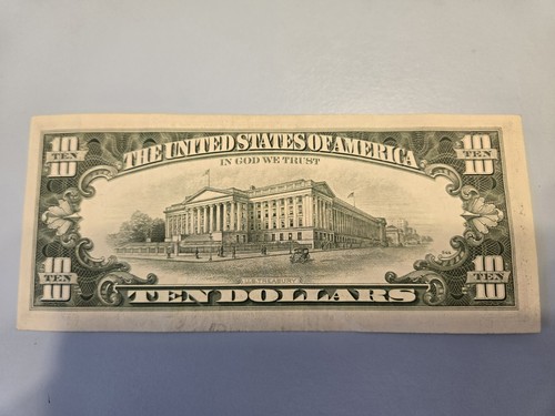 Series 1977 A $10 Ten Dollar Bill Misalignment Error Note Replacement Note Star - Picture 12 of 24
