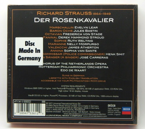 Strauss: Der Rosenkavalier / Edo de Waart [Box] ~ NEW 3-CD Set (Apr-2003, Decca) - Picture 2 of 6