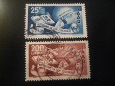 Saarland Flugpost 297 - 298 (Vollstempel) gestempelt