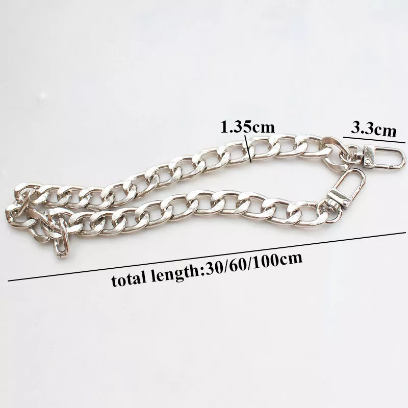 Chunky Flat Gold Chain Handle Strap