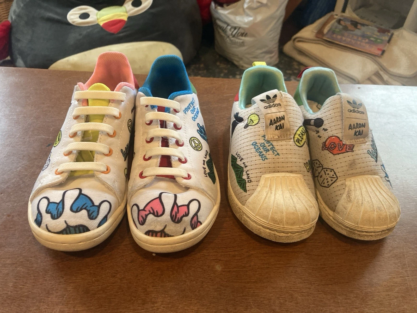 Adidas Originals X Stan Smith Doodles Aaron Kai bambino taglia 13k e 10k