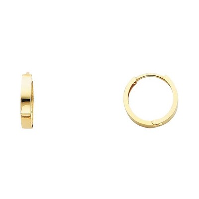NEU 14K GELBGOLD SCHLICHTE HUGGIES OHRRINGE