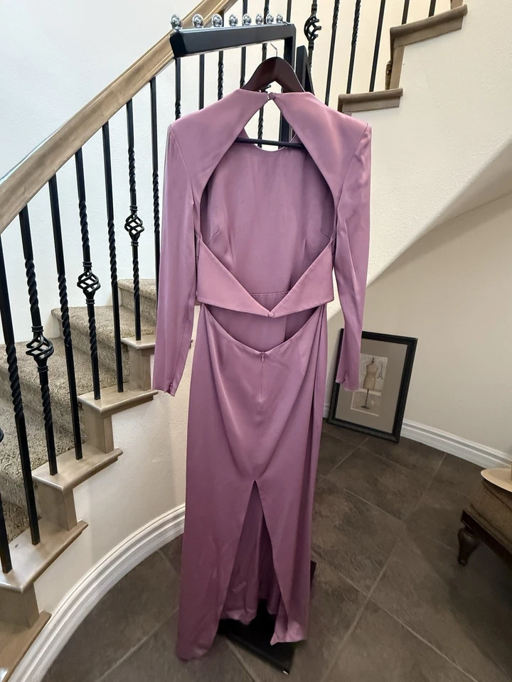 Vestido Alex Perry Lila Fuerte Hombro Espalda Abierta Talla 16 $2601 Precio de venta sugerido por el fabricante Elegante Foto 4 de 4