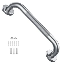 12 Inch Anti Slip Shower Grab Bar, Stainless Steel Bathroom Grab Bar, Satin B...