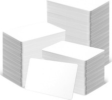 100 Pack Blank PVC Cards CR80 30 Mil Plastic ID Badge Cards for Photo Printers