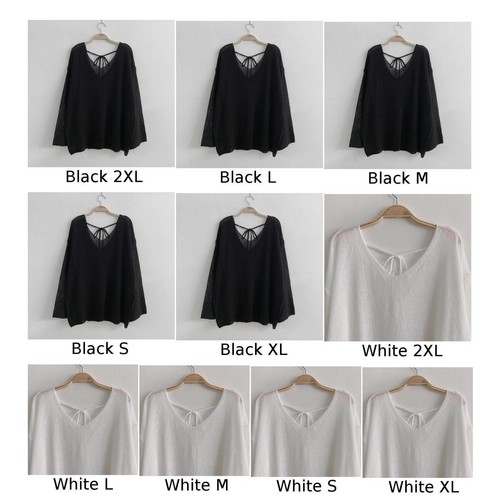 Moderner Langarmpullover mit V-Ausschnitt und stilvollem Bindeelement hinten - Bild 11 von 22