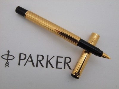 Mint 23K Gold Plated Parker Rialto (88) Corinth, Med GP Nib, Serviced (M285)