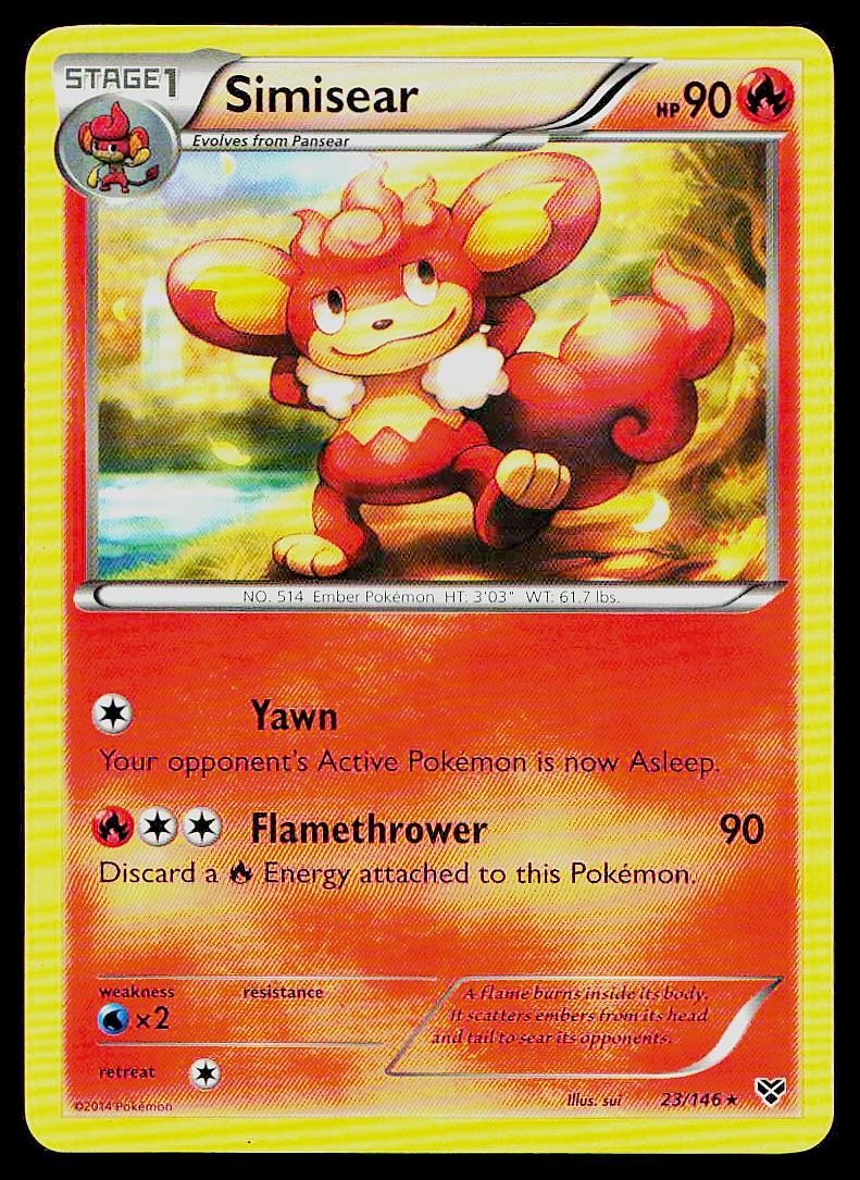 Pokemon Card XY Base Set Simisear 23/146 Rare