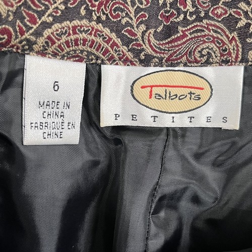 Talbots Womens Wool & Silk Blend Paisley Pants Sz 6P (Fits 26 unstretched x 28) - Picture 5 of 8