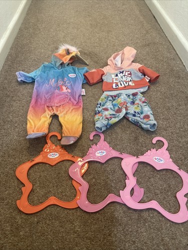 Zapf Creation Baby Born Unicorn Outfit Casual Set And Three Cost Hangers