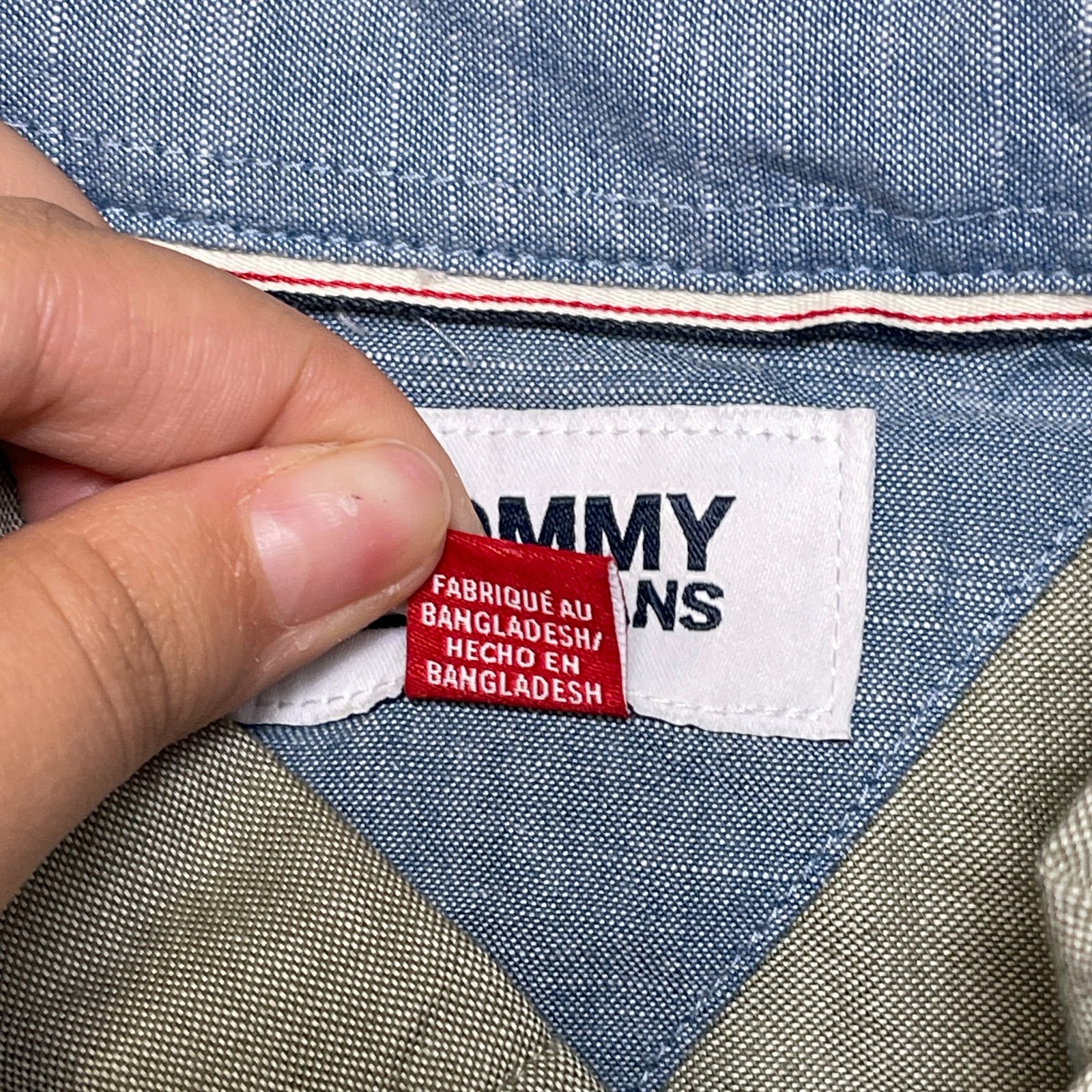 Tommy Jeans Men's Beige Stretch Shirt with Embroidered Logo image 8