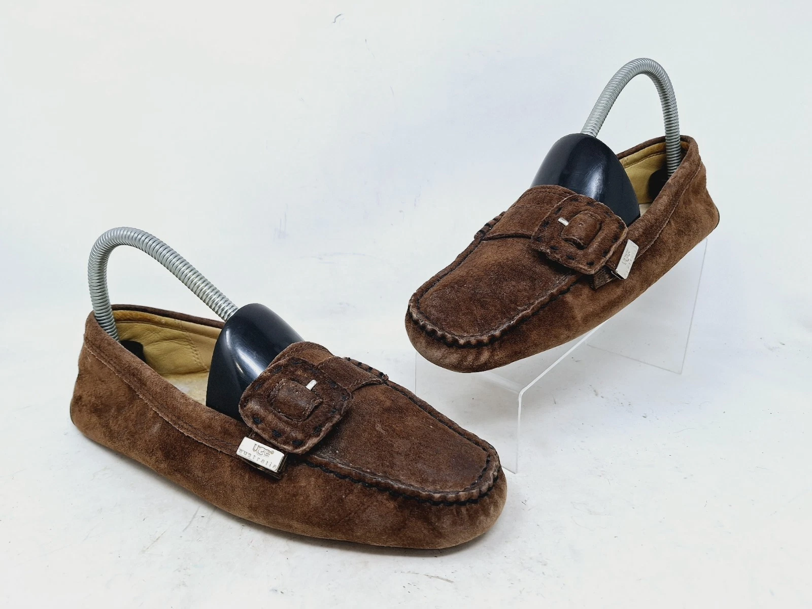 Mocassini slip on UGG donna Thelma taglia 7 mocassino pelle marrone fibbia mocassino