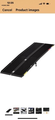 7FT Portable Wheelchair Ramp with Quick-Lock Black Seamless Non-Slip Aluminum US