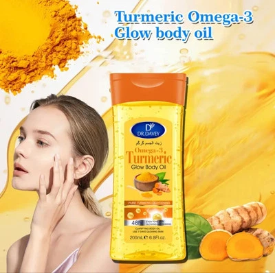 Dr. Davey Turmeric Omega-3 Glow Body Oil, 200ml - All Skin Types