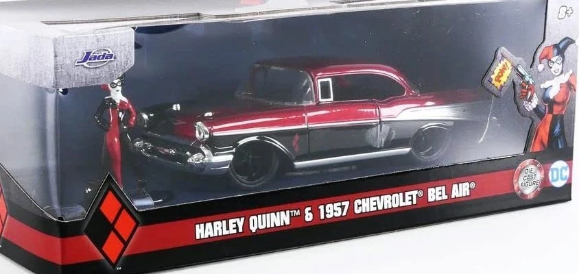 JADA TOYS - 1957 CHEVROLET BEL-AIR-HARD TOP con figura di HARLEY QUINN - 1/32... - Immagine 3 di 3