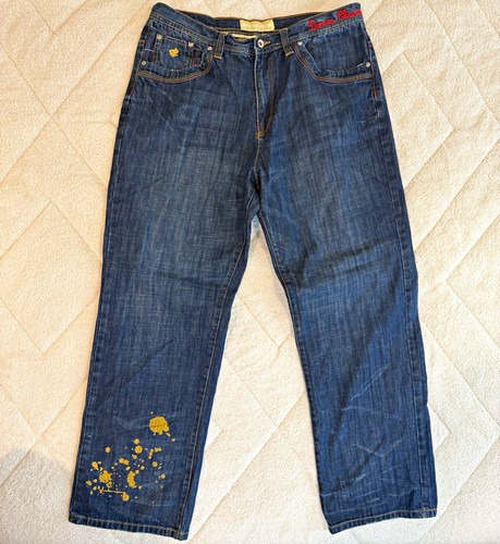 Rocawear Jeans Men’s 38x32 Dark Wash Baggy Y2K