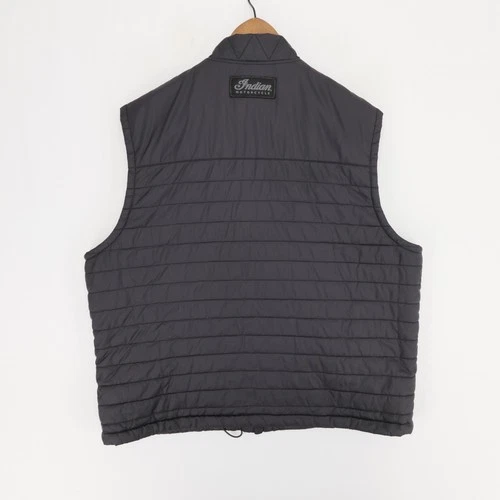 Indian Motorcycle Thermo Undervest Vest Mens XL Black Quilted Puffer Full Zip image 3