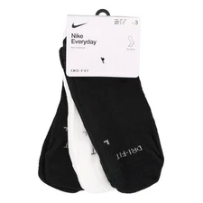 Nike Everyday No Show Socks Lightweight Dri Fit Unisex 3 Pack SX4492-901, M