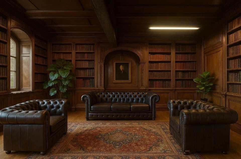 Chesterfield Newby  3+2+1 Echtes luxus Rinder Aniline Leder E1100 Federkern - Bild 3 von 4