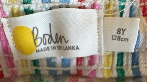 Boden Girls’ Size 8y Rainbow Striped Drawstring Short - Picture 5 of 5