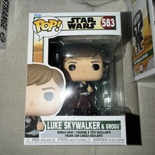 FIGURA DE VINILO STAR WARS LUKE SKYWALKER CON GROGU FUNKO POP 583 NUEVA