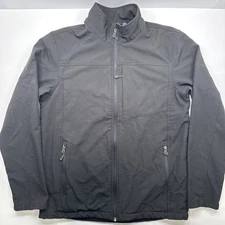 Size SMALL Swiss Tech Men’s Black Softshell Jacket Full Zip SM49601Y