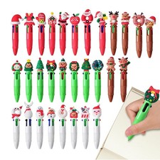 30 PCS Christmas 4-in-1 Multicolor Pens Bulk for Kids Christmas Gifts