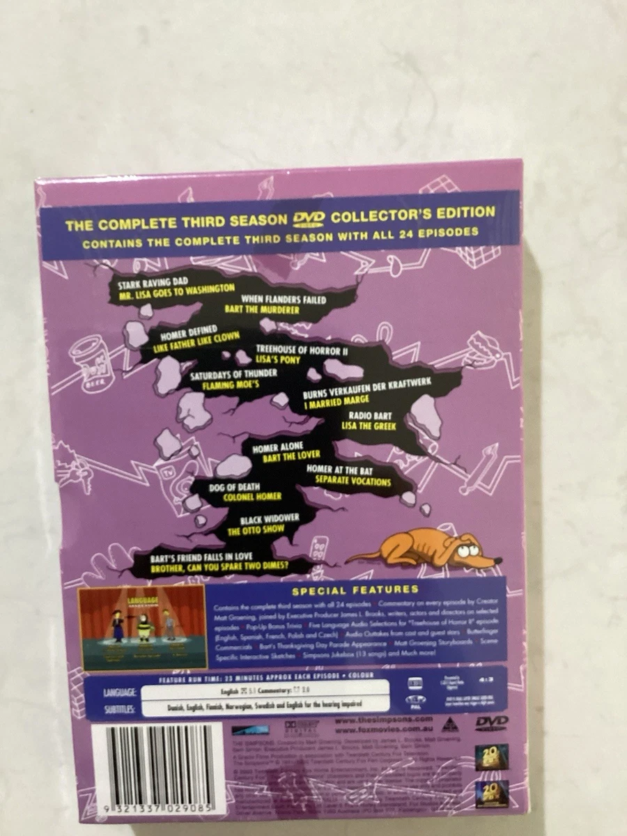The Simpsons Complete Season 3 Collector’s Edition Box Set DVD (PG) R4 PAL NS