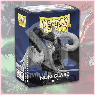Blue Non-Glare 100 Matte Dragon Shield Sleeves Standard Size