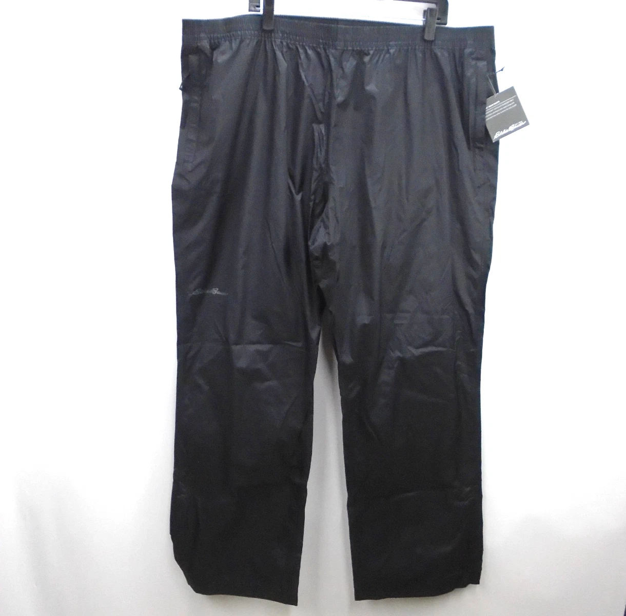 EDDIE BAUER Weatheredge Mens Size XXL RipPac Snow Rain Pants Black Waterproof
