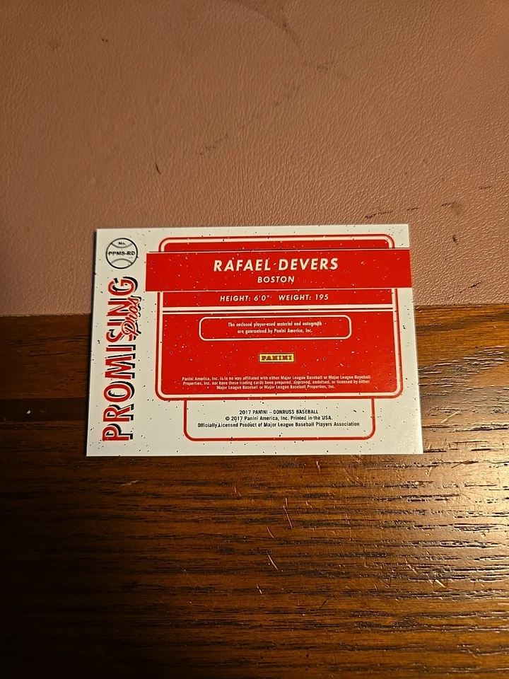 Rafael Devers 2017 Donruss Promising Pros Auto Patch /10 Rookie Red Sox - Image 4 of 4