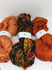 Sari Silk Ribbon, 3 X 5m, Earth Tones, Weaving, Fibre Art