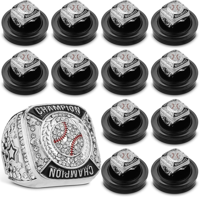 #ad 12 Pcs Baseball Championship Rings Ball Games Championship Trophy Rings Sport Ba $88.68