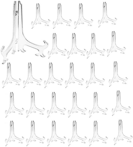 7" Clear Plastic Easels or Stand/Plate Holders for Display (24 Pack) - Picture 10 of 12