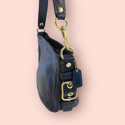 COACH Zoe Y2K Vintage Small Mini Hobo Shoulder Bag Purse Black