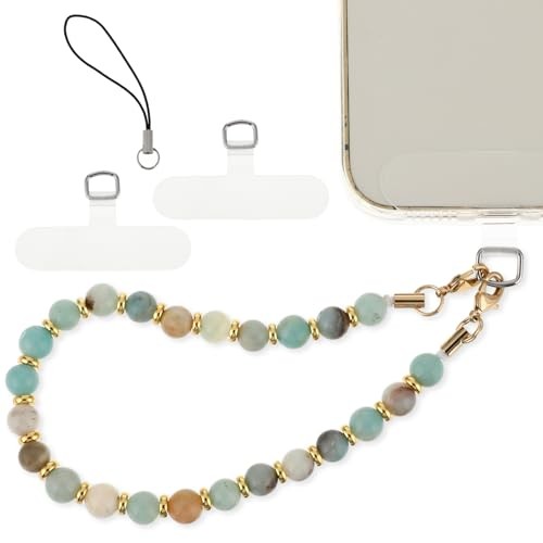 Mabor Cell Phone Wristlet Strap, Marble Beaded Phone Wrist Strap with Tether - Picture 1 of 7