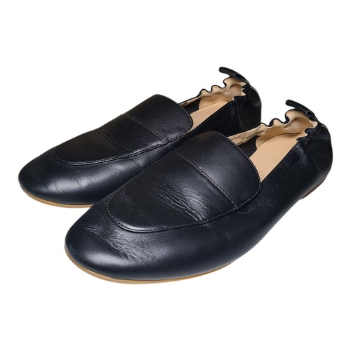 Mocasines sin cordones Everlane The Day Driver de cuero italiano negros para mujer talla 5  - Imagen 1 de 11