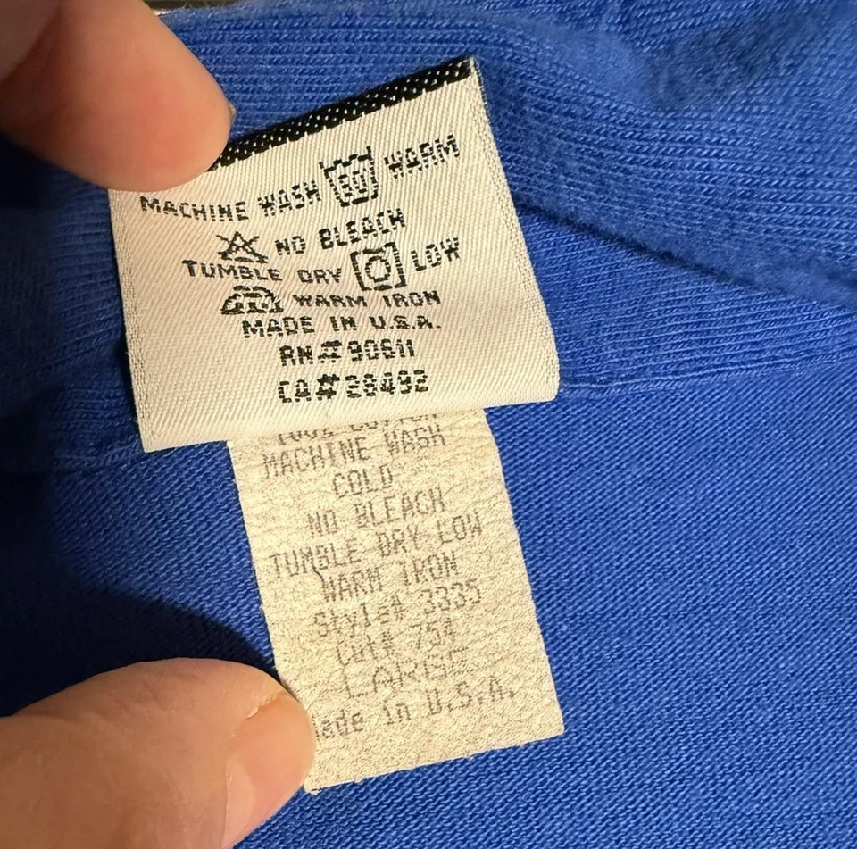 Freshjive Shirt Mens Large Blue Rainbow Stripe Vintage Polo 90s Surf Skater - Image 4 of 4