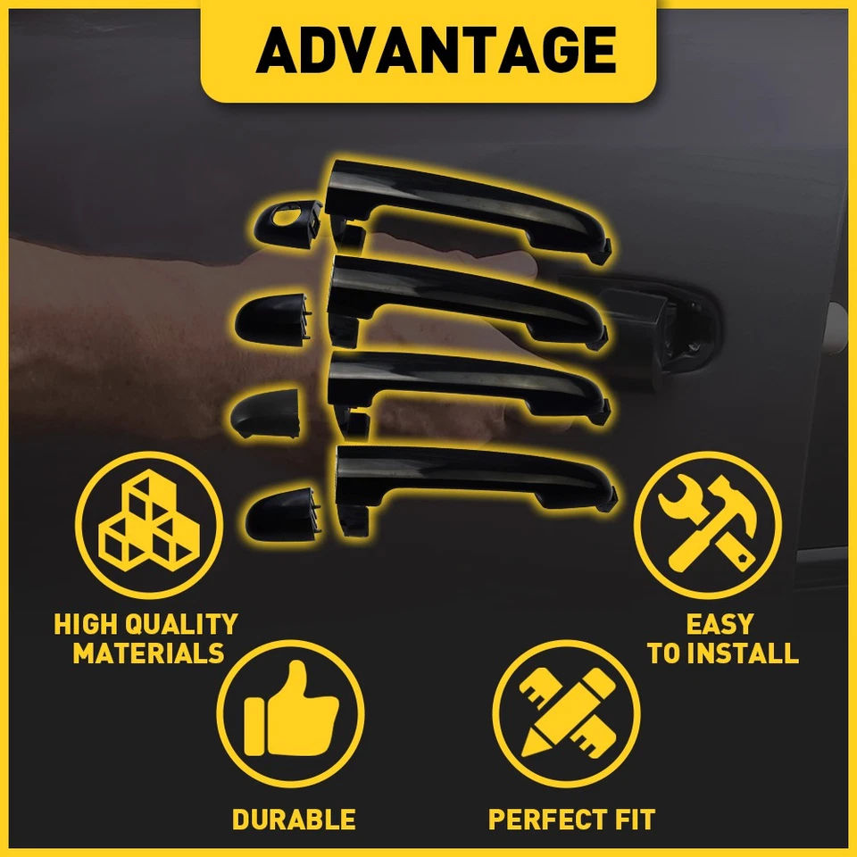 Juego de manijas de puerta exterior delanteras traseras para HYUNDAI SONATA 2006-2010 1/4 PIEZAS Foto 2 de 4