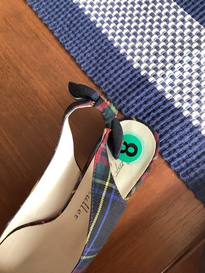 Женские туфли-лодочки Bettye Muller в клетку из тартиновой ткани размер 8 - Изображение 4 из 4