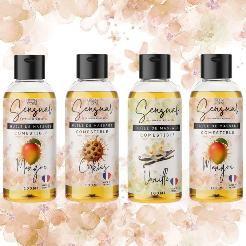 Huile de Massage Comestible Érotique Rose - Huile Massage Sensuel pour Couple... - Photo 2/4
