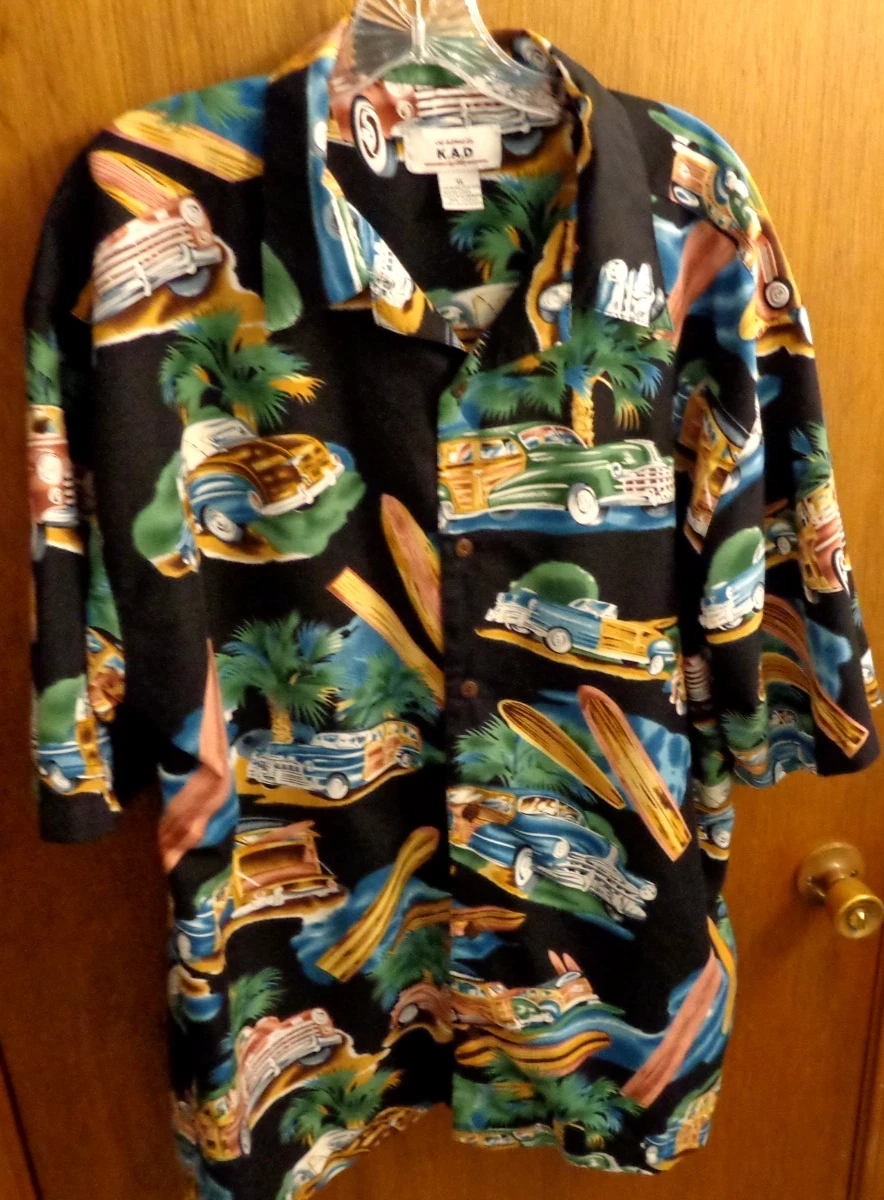 KAD Clothing Co Vintage Antique Car Surfer Shirt Men XL 50" chest