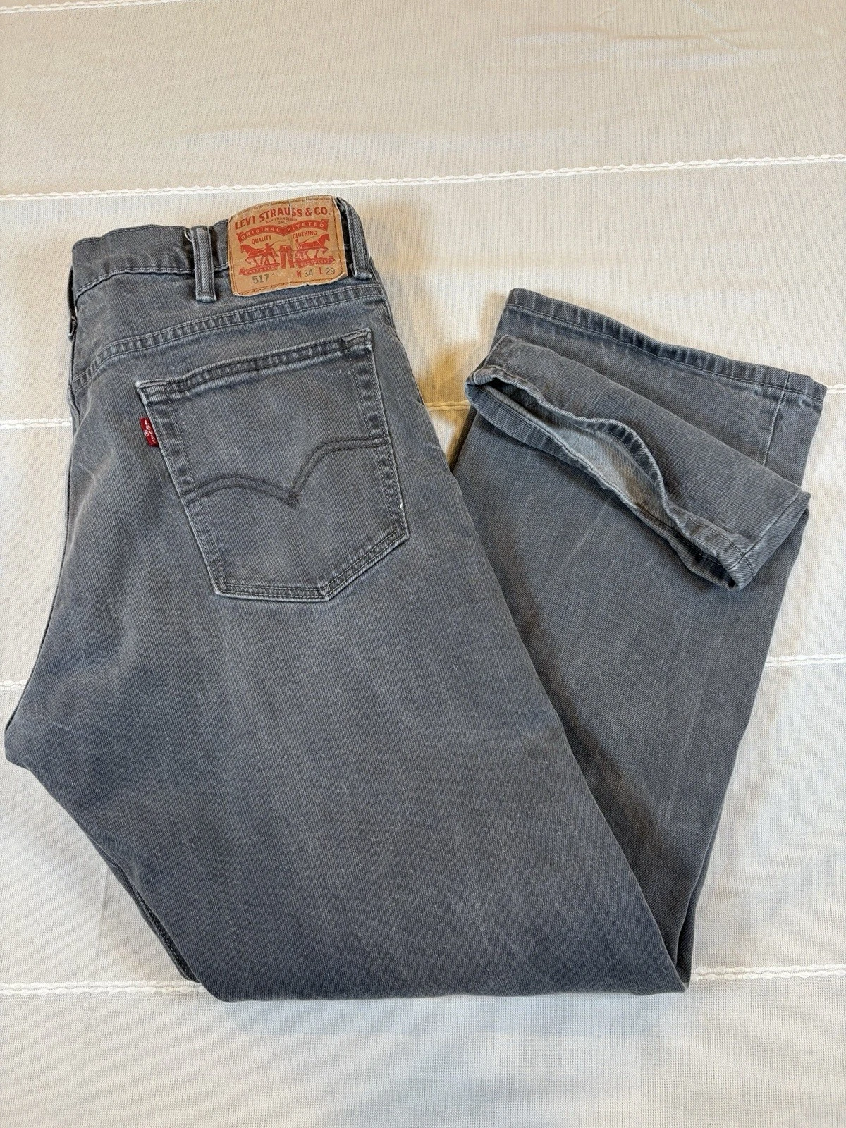 Levi's 517 Men's Grey Bootcut Jeans 34x29 Gray Denim Pant 517-0189 Charcoal Wash