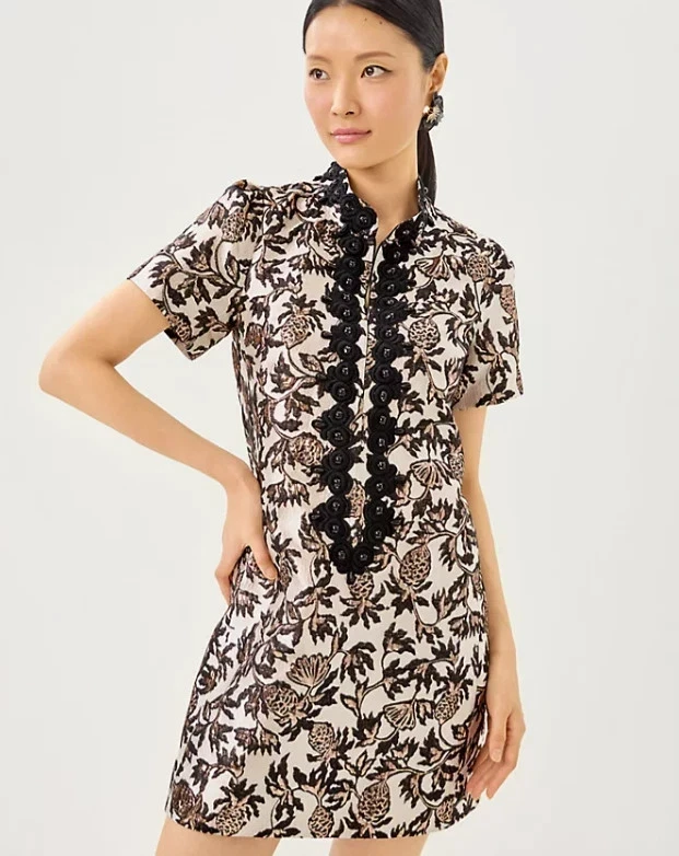 Nuevo con etiquetas Vestido Lilly Pulitzer Teddy Jacquard Shift en Noir Piña Puff, ¡Talla!! Foto 2 de 4